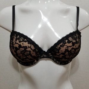 Aerie bra 34C floral lace overlay j hook racerback convertible bow solid wings